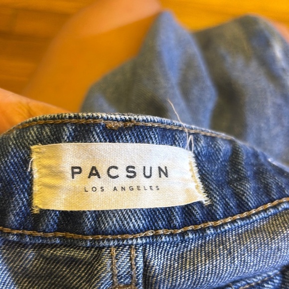 PacSun Ripped Straight Leg Women's Jeans in Blue - Picture 4 of 4